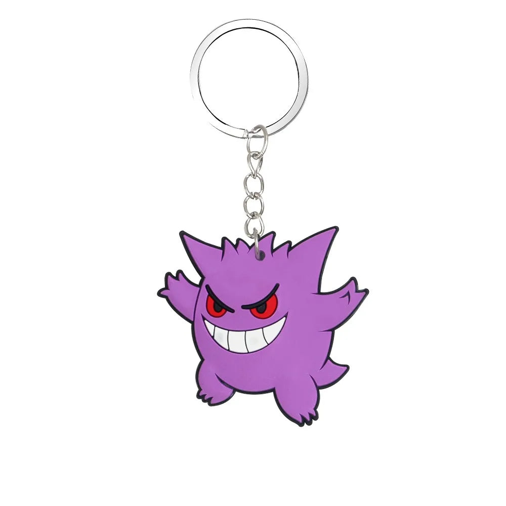 Pokemon PVC Keychain Anime Figure Pikachu Gengar Cartoon Fashion Bag Keyring Pendant Accessories Kids Birthday Christmas Gifts